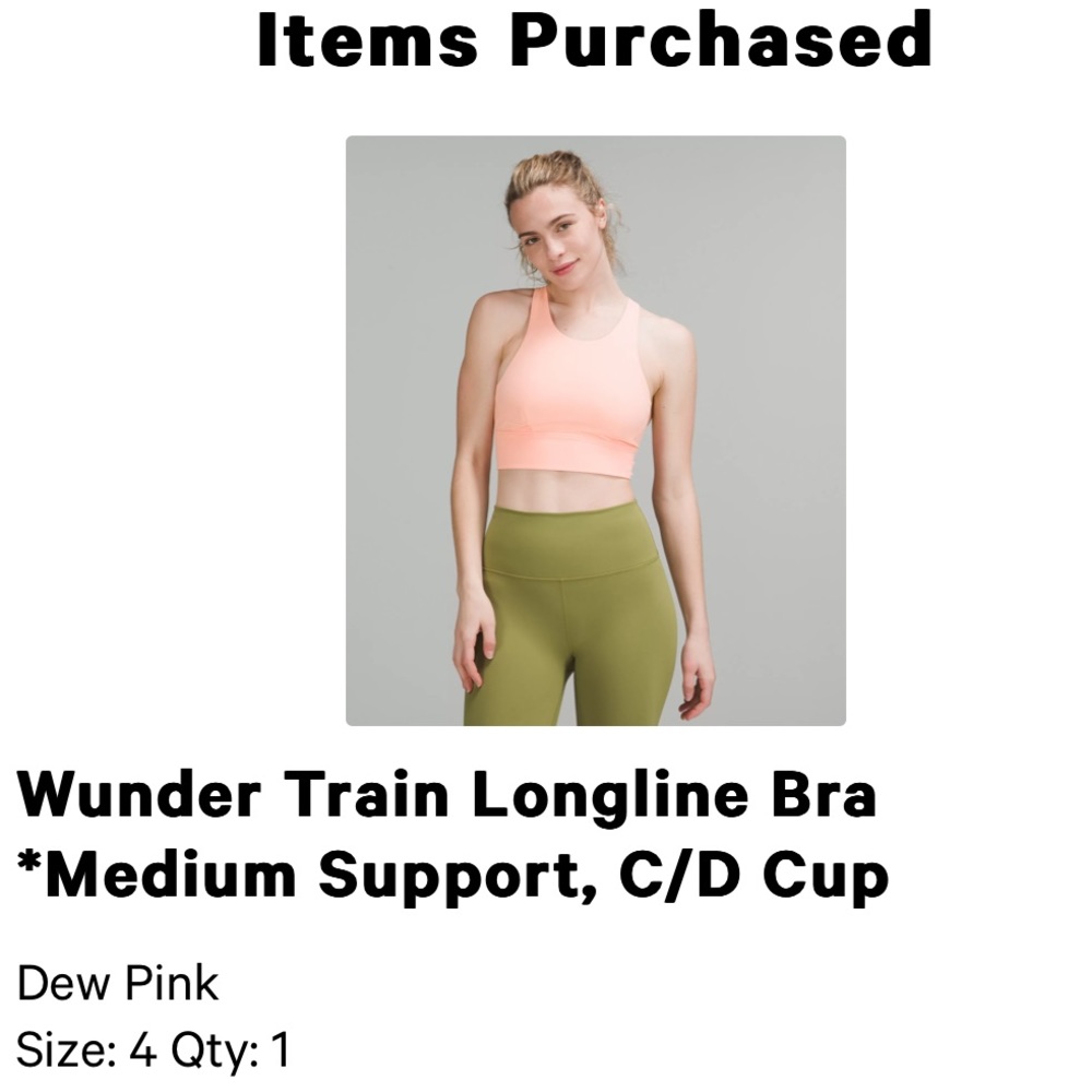 Wunder Train Longline Bra Pink Lululemon